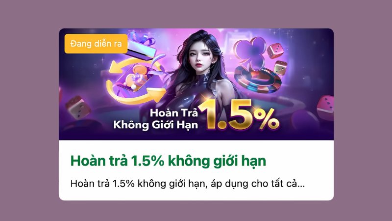 Lu88 Hoàn cược không giới hạn lên đến 1.5% cho nhiều game khác nhau Lu88 Hoàn cược không giới hạn lên đến 1.5% cho nhiều game khác nhau
